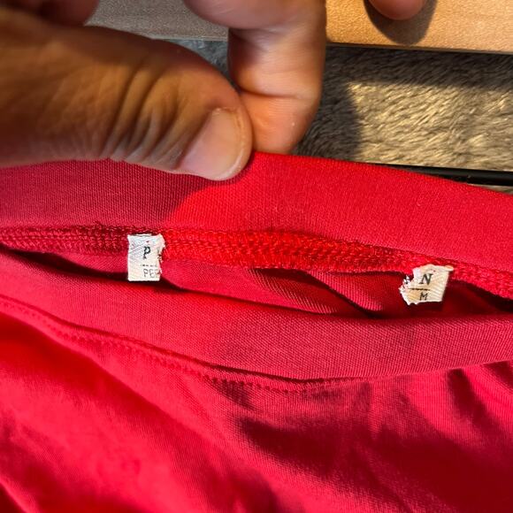 Peruvian Connection Pima Cotton Flared Skirt In Red Size Medium - Picture 4 of 6